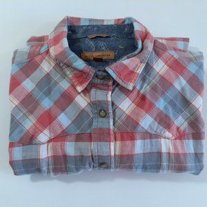 Jachs Girlfriend Womens Multicolor Collared Snap Flannel Button Up Shirt Size L